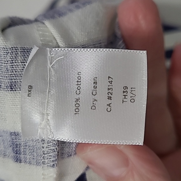 Talbots Navy & White Striped Pencil Skirt With Hidden Back Zipper size 14 PETITE - Picture 5 of 7